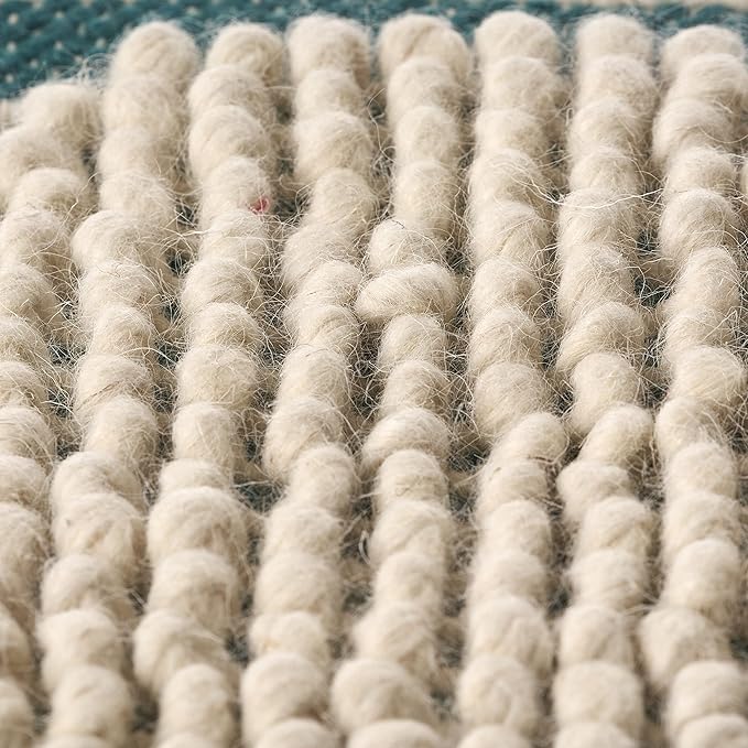 Christopher Knight Home Lucknow Pouf, White + Teal Small