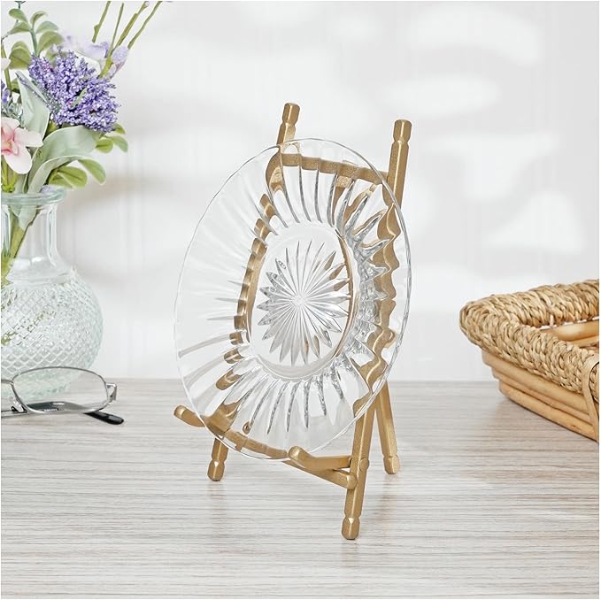 Bard's Satin Gold-toned Metal Easel, 7" H x 4.25" W x 4.5" D, Pack of 2