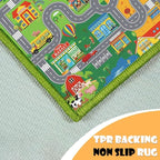 Car Rugs for Kids Toy Cars,Kids Play Rug with Non-Silp Backing, City Road Carpet for Playroom Bedroom Boys, Car Track Map Playmat - 9'2" x 6'7" (Rectangular)