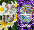 2 Pack Scented Candles, 2.5 oz Aromatherapy Candles for Home Scented, Natural Soy Candles with Floral Scents, Portable Small Jar Candle Set for Travel, Spa, Bath, Home Decor Tin Candle Pack