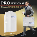 10 Pack 40-inch Garment Bags for Travel, Garment Bags for Hanging Clothes with Zipper and Visible Transparent Window, White