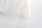 Cheer Collection Faux Fur Throw Pillows - Decorative Pillows for Couch, Bed Throw Pillows, Sand Accent Pillows for Bedroom or Living Room Aesthetic, Set of 2 Furry Throw Pillows, 18”x18”
