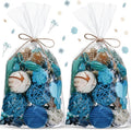 Nuanchu 2 Pack Decorative Balls Potpourri Bowl Filler Decor Natural Vase Bowl Filler Assorted Spherical Rattan Twigs Wicker Balls for Home Decor Centerpiece, No Scent(Blue Series,Charming Style)