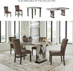 Signature Design by Ashley Jazmore Contemporary Velvet Upholstered High Back Dining Chair with Solid Wood Frame and Stitching Details, Set of 2, Dark Brown