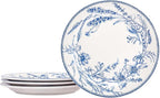 Bico Blue Garden Toile De Jouy Salad Plates Set of 4, 8.75 Inch Ceramic Dessert Plates for Salad, Appetizer, Side Dishes, Microwave and Dishwasher Safe, Gift for Housewarming and Thanksgiving