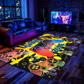 Gaming Rug for Living Room Colorful Large Area Rug 4x6 ft Gamer Room Decor for Boys Girls Gamer Rug for Gaming Room Floor Mat 3D Video Game Area Carpet for Bedroom,Game Room & Dorm