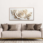 Canvas Art Wall Decor Print Paintings White Flower Wall Art Prints Pictures Decor Ready To Hang Pictures For Bedroom Bathroom And Office Kitchen Home Wall Decor Artwork 20"×40" With Framed