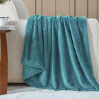 NEWCOSPLAY Super Soft Throw Blanket Dark Blue Premium Silky Flannel Fleece Leaves Pattern Lightweight Bed Blanket All Season Use (Dark Blue, Throw(50"x60"))