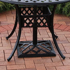 Sunnydaze 17lb Cast Iron Patio Umbrella Base - Heavy-Duty Square Metal Outdoor Market Umbrella Stand for Outside - 17-Inch - Black - Modern Geometric
