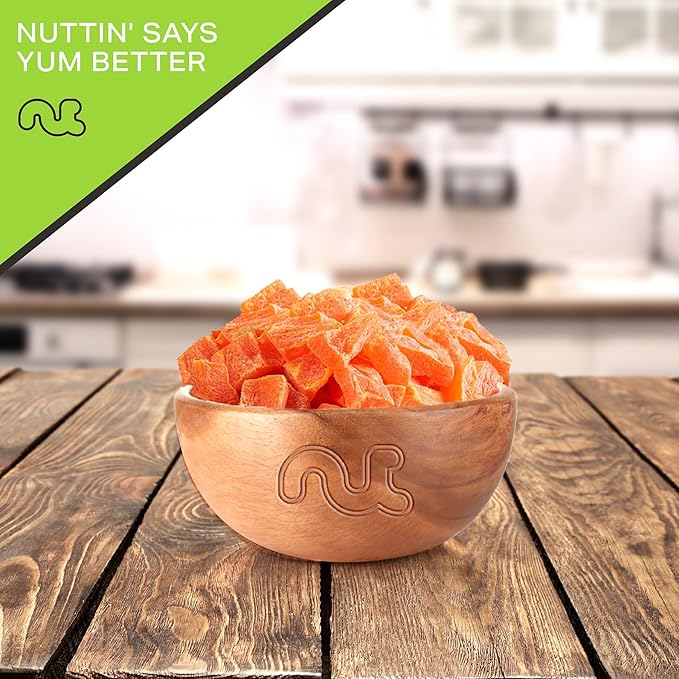 NUT CRAVINGS - Dried Papaya Chunks, Lightly Sweetened (8oz, 1 Pack) Tu Bishvat Favorite - Sweet Healthy Snack, Vegan, Kosher, Resealable Bag