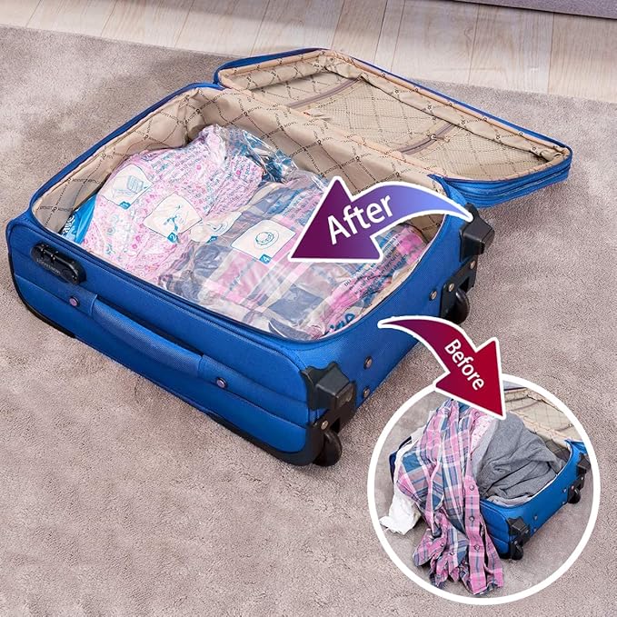 Vacuum Storage Bags 7 Jumbo, Space Saver Sealer Bags,Vacuum seal bags for clothing, Pillows, Comforters, Blankets, Bedding