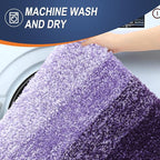 OLANLY Bathroom Rug Set 2 Piece, Soft Absorbent Microfiber Bath Mats and U-Shaped Contour Toilet Rug, Non-Slip, Machine Wash Dry, Plush Shaggy Bath Mats for Bathroom (24"x16"+24"x20", Violet)