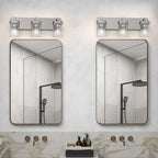 3-Light Bathroom Light Fixtures, Brushed Nickel Vanity Lights for Bathroom, Kitchen, Living Room, Modern Bathroom Vanity Lights with Clear Glass Shades