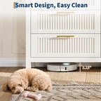 GarveeHome Fluted 4 Drawers Dresser for Bedroom, 35.4 in Tall Chest of Dressers for Closet, 4 Fluted Drawers with Metal Handle, Large Clothes Storage Cabinet for Bedroom, Nursery, Living Room, White
