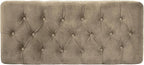 Homepop Home Decor | Tufted Ainsley Button Storage Ottoman Bench with Hinged Lid | Ottoman Bench with Storage for Living Room & Bedroom,Fawn Velvet