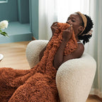 Bedsure GentleSoft Fuzzy Sherpa Faux Fur Twin Blanket Burnt Orange Cozy Gifts for Women Men, Soft Fleece Plush Warm Thick Blanket Twin Size for Bed, Room Dorm Essentials Orange Decor Gifts, 60x80