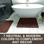 Neater Home Plush Bathroom Rugs 36x24 Thick Chenille Quick Dry Microfiber Absorbent Bath Mat, Soft Bath Rugs, Machine Washable Bathroom Floor Mat for Tub Shower Sink, Home Decor Accessories, Brown