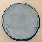 Asuprui Round Pouf Ottoman Stuffed Pouf Foot Stool Floor Chair for Living Room Bedroom Filled Boho Poof Foot Rest for Couch 20 Diameter x 12 Height Navy Blue Pouf with Filler