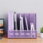 Marbrasse Desk File Organizer with 5 Vertical Compartments Mesh Magazine File Holder for Office, Home, School