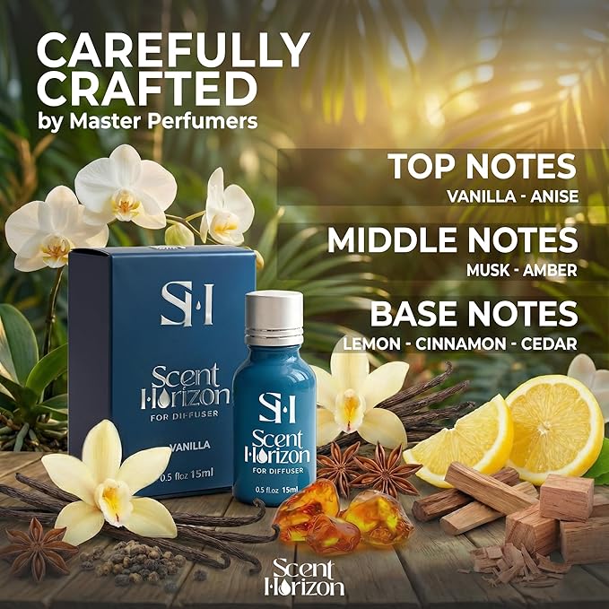 Vanilla No.5008 Hotel Diffuser Oil Refill, 0.5 Fl oz | 15ml, Luxury Home Scent Fragrance Oil for Diffuser Ultrasonic and Waterless Diffuser Oil and Crafting, Long-Lasting Aroma