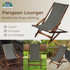 BYER OF MAINE Pangean Glider Chair – Folding Wood & Canvas Chair – Portable Outdoor Chair for Porch, Patio, or Beach in Granite
