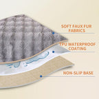 Waterproof Dog Bed Cover Non Slip Couch Covers for Dogs Washable Soft Faux Fur Sofa Cover Couch Covers for 3 Cushion Couch Sofa Pet Friendly (Grey)