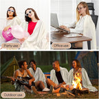 24 Pcs Fleece Blankets Bulk 60 x 50 in, Soft Lightweight Throw Blankets in Bulk for Wedding Bed Couch Outdoor Use Homeless, Large Cozy Wool Valentine's Blankets(White)