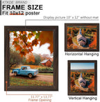 KTKDE 10x12 Picture Frame Set of 3,Walnut Wooden frames, Vertical & Horizontal Wall Hanging for Wall or Tapletop Display,Studio Gallery Photo Frame for Photos, Posters & Art Prints