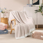 WRENSONGE Throw Blanket Cationic Dyeing Taupe Soft Cozy Fluffy Warm Hand Made Throw Blankets for Couch, Sofa, Chair, Bed, Camping, Picnic, Travel Lightweight Bed Blanket - 50"*60"