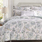 Levtex Home Ophelia Spa Reversible King/Cal King Duvet Cover Set (106x94in) with 2 Pillowcases (36x20in) - Floral Bedding - Blue, Yellow, White - Rayon King Size Duvet Cover Set - Soft, Pre-Washed
