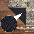 Keen Home Design 8x10 Rug - Machine Washable Area Rug with Non-Slip Backing, Ideal for Living Room, Dining Room, Bedroom - Vintage, Easy Clean, Durable, Low Pile Rug - (8' x 10')
