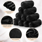 Tinideya 12 Pcs Flannel Fleece Throw Blanket Bulk 50 x 60 Inch Soft Fleece Blanket Warm Throw Blanket Coral Blankets for Couch Sofa Home Wedding Gifts Season (Black)