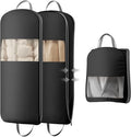 DIMJ 2 Pack 54" Space Saving Garment Bags for Hanging Clothes With Compression Zipper Carry Handles and Window, Washable Suit Bag for Dress, Clothes, Coats, Down Jacket, Closet, Moving, Travel