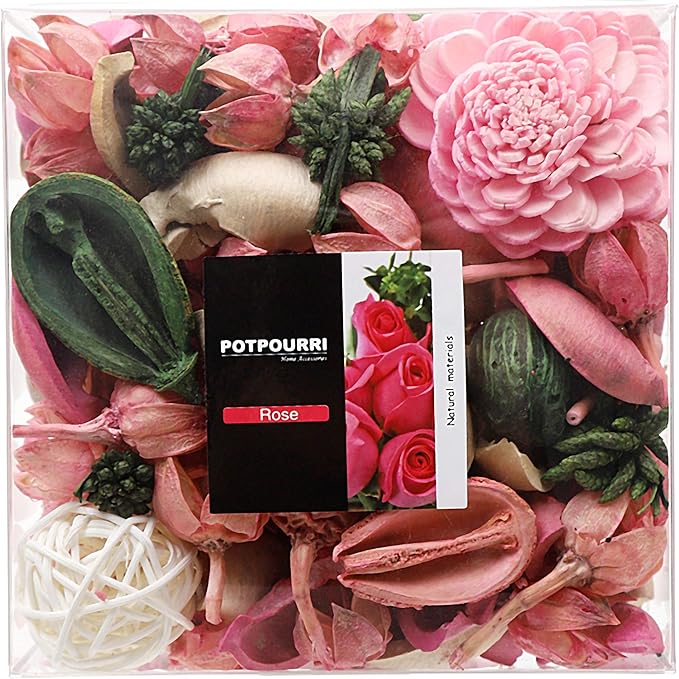 Qingbei Rina Valentine Potpourri,Rose Scented Spring Potpourri Bowl Filler Dried Flower,Pink Decorative Popery,Home Fragrance Perfume,Bathroom Decor,9.8 Oz