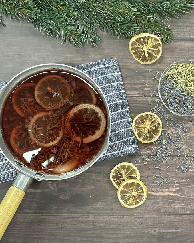 Simmer Pot Potpourri, Happiness Simmer Pot Mix with Dried Lemon Slices, Rosemary & Lavender,Spring & Summer Stovetop Potpourri Kits for Home Housewarming Gift