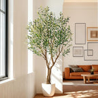 6ft Faux Olive Tree with Pot & Moss Artificial Olive Plant Fake Olive Tree for Home Decor, Large Indoor Artificial Trees Faux Plants Indoor Durable Artificial Trees for Living Room/Office