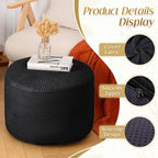 AS AWESLING Round Ottoman Foot Rest Pouf for Living Room Couch - Soft Plush Hassock