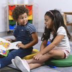 SoftScape Classpack 15 inch Round Floor Cushions with Handles; Flexible Seating for Daycare, Preschool, Classroom, Library and More; 2 inch Thick Deluxe Foam (24-Piece) - Assorted, 13773-AS
