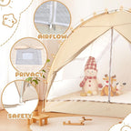 LEEDOR Bed Canopy for Kids/Adults,Mosquito Net & Privacy Tent 2-in-1 Bed Tent, Mesh & Blackout Cloth Double Design Dream Tent,Indoor Safety Bed Tent for Girls/Boys Full & String Lights (No Mattress)