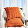 Cheer Collection Fall Decorative Throw Pillows for Couch – Set of 2 Faux Fur Fall Pillows for Couch, Cozy Fall Couch Pillows for Living Room or Bed, Soft, Rust Accent Pillows, 26" x 26"