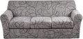 KRFOONN 4 Piece Stretch Sofa Couch Covers for 3 Cushion Couches Printed Sofa Slipcover with 3 Separate Seat Cushion Covers Washable Sofa Slip Covers Furniture Protector for Pets Kids (Large, 25)