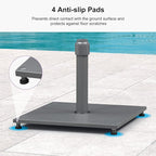 PURPLE LEAF Patio Umbrella Base Stand AT4040 Market Table Weighted Base Outdoor Heavy Duty Square Steel Plate Stand 88 LBS Black