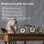 YOUKI Metal Motorcycle Art Wall Decor Desk Shelf Clocks Non Ticking Battery Operated Home Decorative Gift Idea,Wall Decorations for Bedroom Office 16.6 x 1.5X 7.9 Inches,Bronze