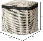 Loloi II LPF0040 Black/Ivory 18'' W x 18'' D x 18'' H Pouf