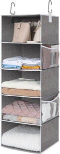 StorageWorks 5-Shelf Hanging Shelves for Closet, Clothes Organizers and Storage, 13" D x 15" W x 47 ¾" H, Gray