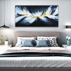 Abstract Black And Gold Wall Art Maximalist Canvas Wall Art Decor Prints Modern White Abstract Wall Decor Artwork For Living Room Bedroom Kitchen Office Artwork Ready To Hang 24" × 48"