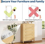 GarveeHome 5 Drawer Dresser for Bedroom, Chest of Drawers, Closet Dresser Storage Cabinet Organizer for Bedroom, Living Room, Hallway & Office