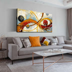 Large Abstract Canvas Wall Art for Living Room Bedroom Home Office Modern Wall Decor Line Geometric Abstract Picture Framed Canvas Prints Size 24x48