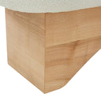 SAFAVIEH Couture Collection Carsen Mid-Century Modern Ivory Boucle/Natural Oval Bench (Fully Assembled)