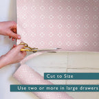 The Master Herbalist Fragrant Scented Drawer Liners in a Geometric Print (Folded) | Natural | Pack of 5 Sheets | Contains Essential Oils | Made in The UK (Helebore Pink | Neroli & Bergamot, Folded)